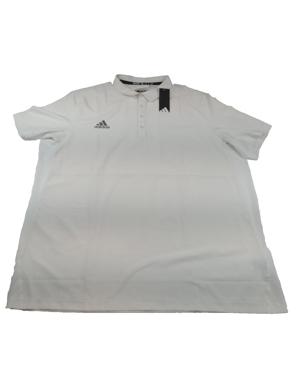adidas Polo Shirt Mens XXL White Black Logo Short Sleeve Athletic Golf 2XL